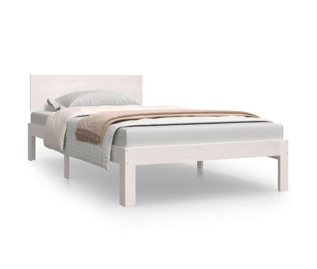 Estructura de cama madera maciza de pino blanco 100x200 cm