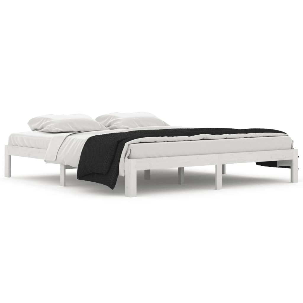 Estructura de cama madera maciza super king 180x200 cm