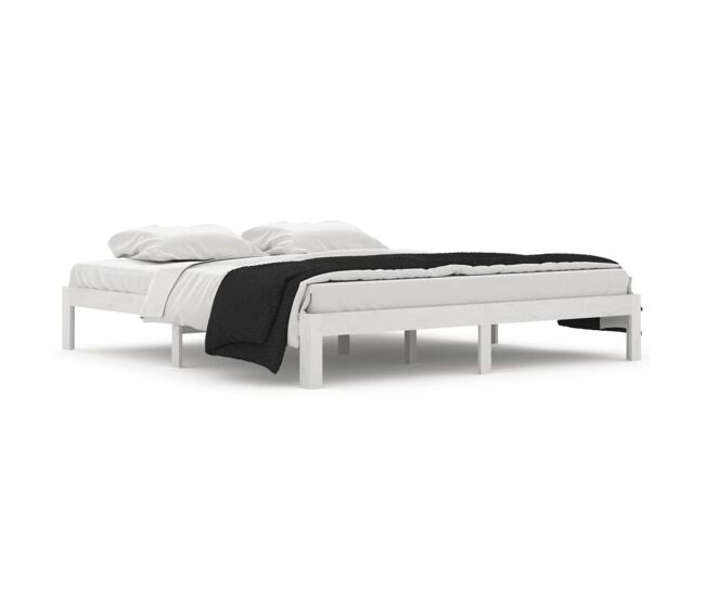 Estructura de cama madera maciza super king 180x200 cm