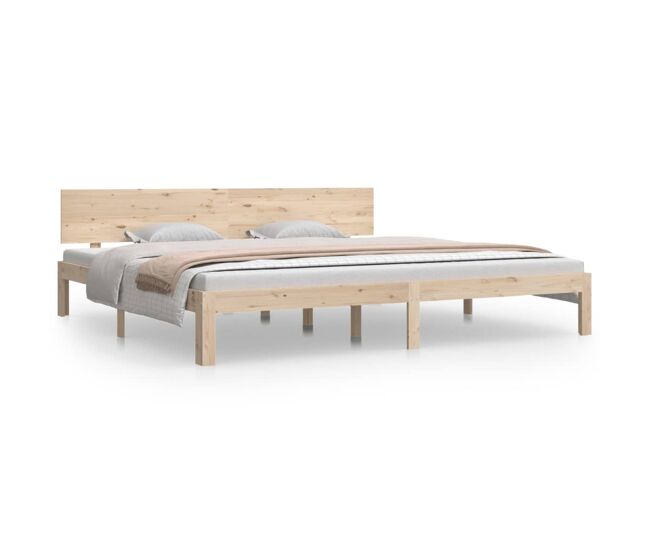 Estructura de cama madera maciza de pino 200x200 cm