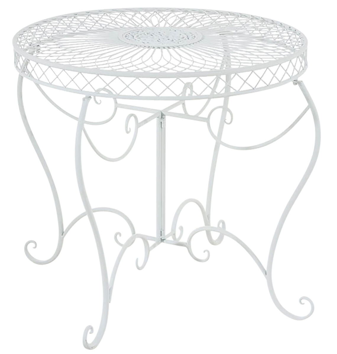 Mesa de jardin sheela metal blanco ø 90 cm