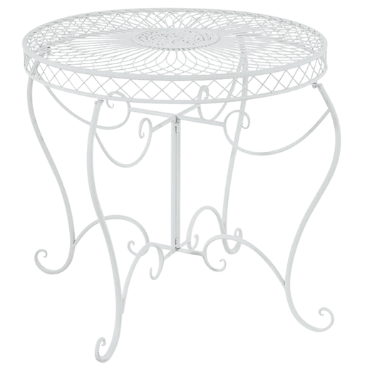 Mesa de jardin Sheela Metal Blanco Ø 90 cm