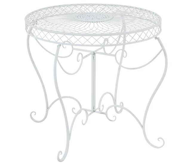 Mesa de jardin sheela metal blanco ø 90 cm