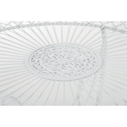 Mesa de jardin Sheela Metal Blanco Ø 90 cm