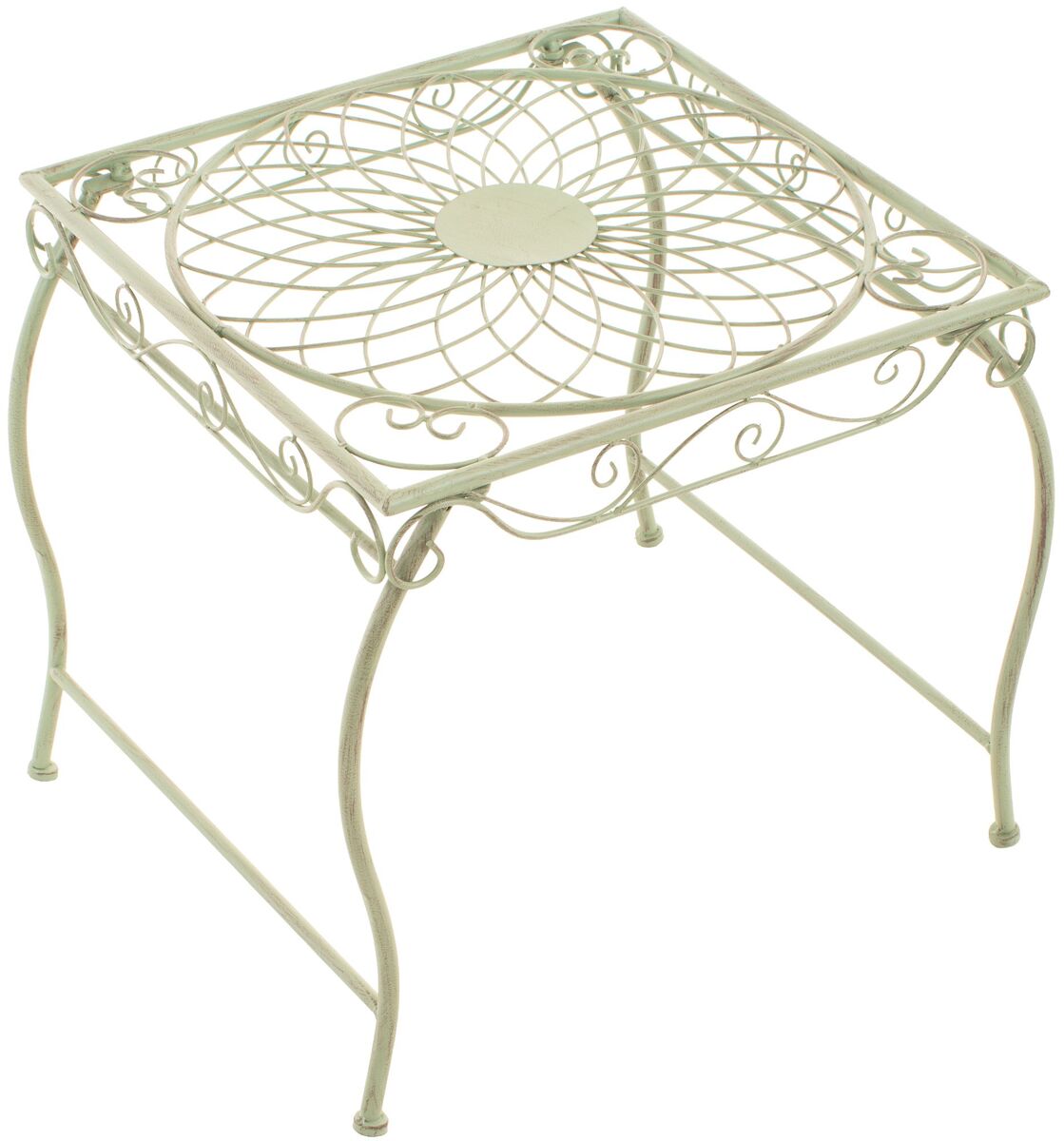 Mesa de jardin zarina metal verde antiguo 45x49x46 cm