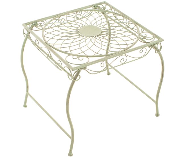 Mesa de jardin zarina metal verde antiguo 45x49x46 cm