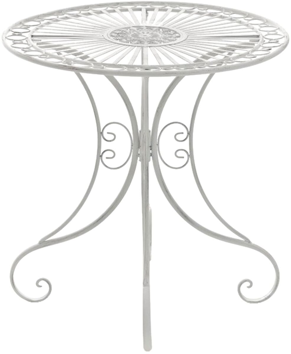 Mesa de jardín hari metal blanco antiguo ø 70 cm