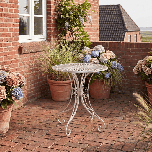 Mesa de Jardín Hari Metal Blanco antiguo Ø 70 cm