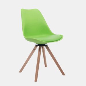 Silla para visitas Troyes Rund Simil cuero Verde 56X48X84 cm