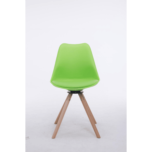 Silla para visitas Troyes Rund Simil cuero Verde 56X48X84 cm