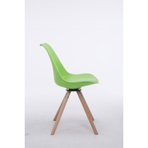 Silla para visitas Troyes Rund Simil cuero Verde 56X48X84 cm