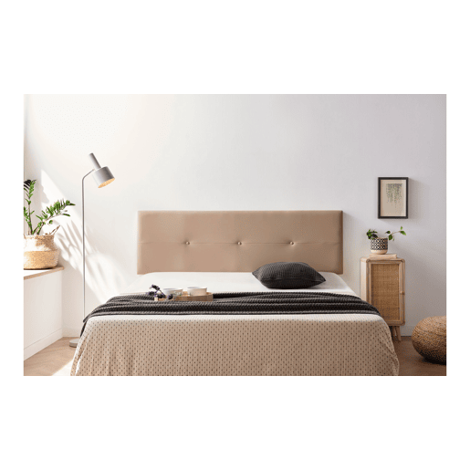 Cabeceira Estofada NAPOLI Pele Sintética 210x50x5 cm - Dourado - Moonia