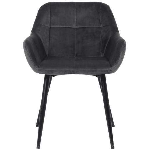 Silla de salón Emia en terciopelo Gris 61X56.5X84 cm