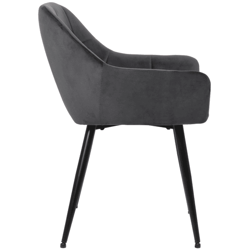 Silla de salón Emia en terciopelo Gris 61X56.5X84 cm