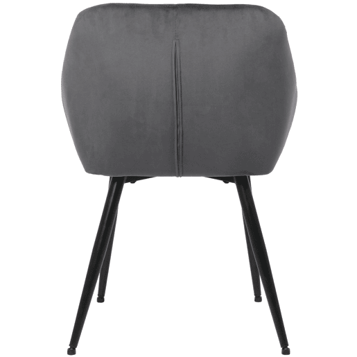 Silla de salón Emia en terciopelo Gris 61X56.5X84 cm