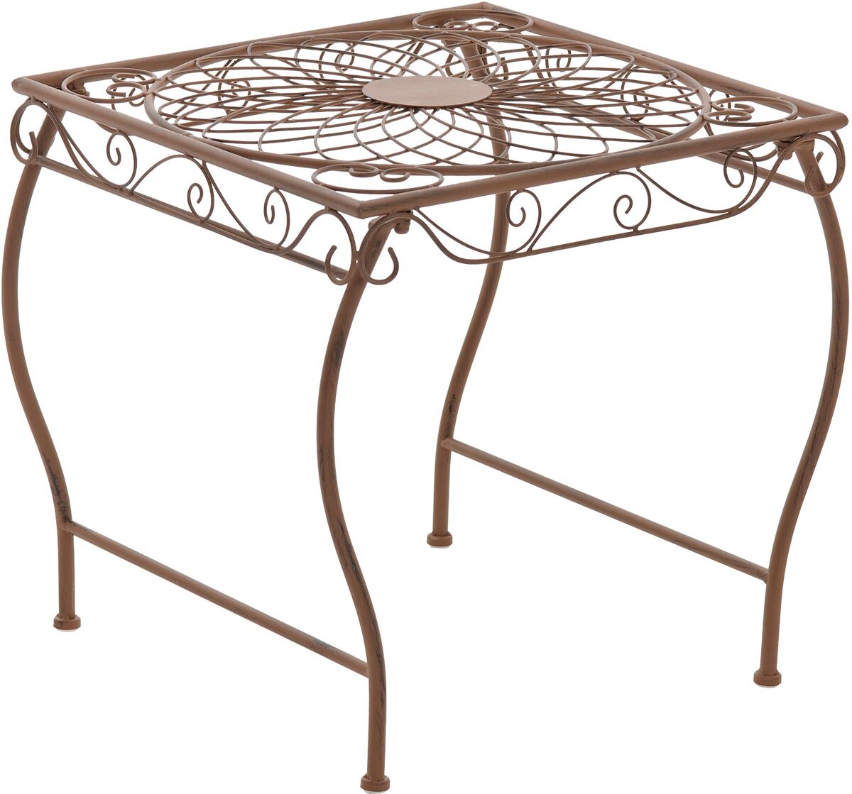 Mesa de jardin zarina metal marrón antiguo 45x49x46 cm