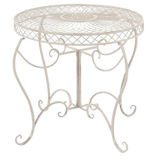 Mesa de jardin Sheela Metal Crema antiguo Ø 90 cm