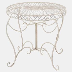 Mesa de jardin Sheela Metal Crema antiguo Ø 90 cm