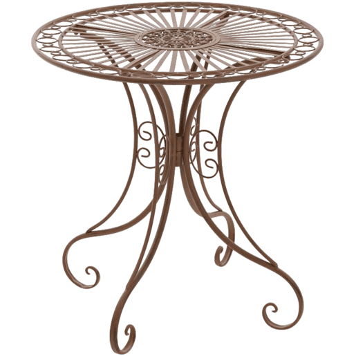 Mesa de Jardín Hari Metal Marrón antiguo Ø 70 cm Mesa de Jardín Hari Metal Marrón antiguo Ø 70 cm