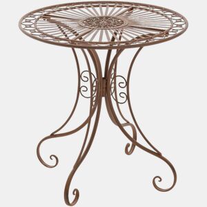 Mesa de Jardín Hari Metal Marrón antiguo Ø 70 cm