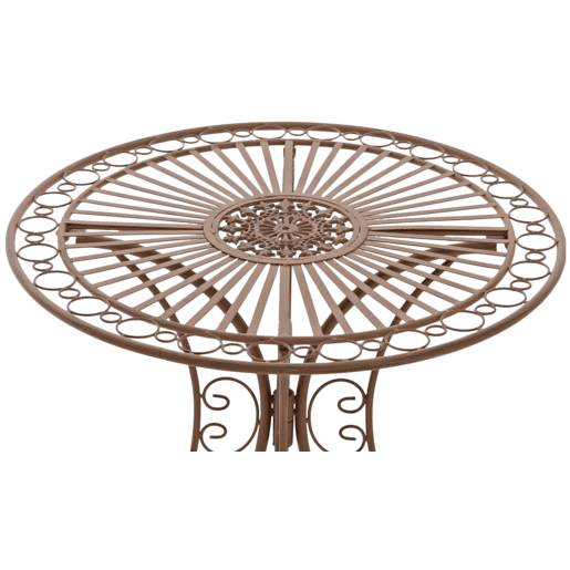 Mesa de Jardín Hari Metal Marrón antiguo Ø 70 cm Mesa de Jardín Hari Metal Marrón antiguo Ø 70 cm