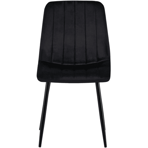 Set de 4 sillas de salón Dijon en tela o terciopelo Negro 53X45X88 cm