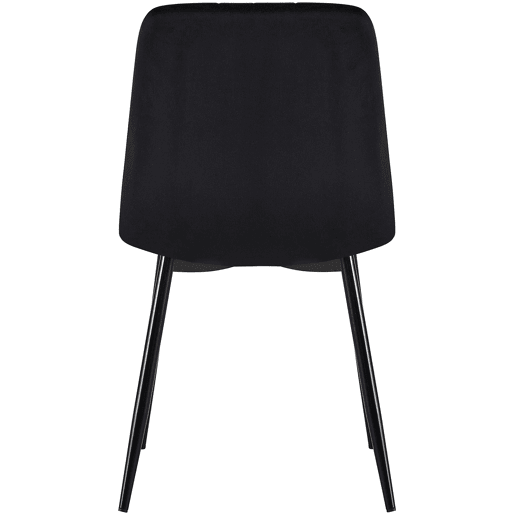 Set de 4 sillas de salón Dijon en tela o terciopelo Negro 53X45X88 cm