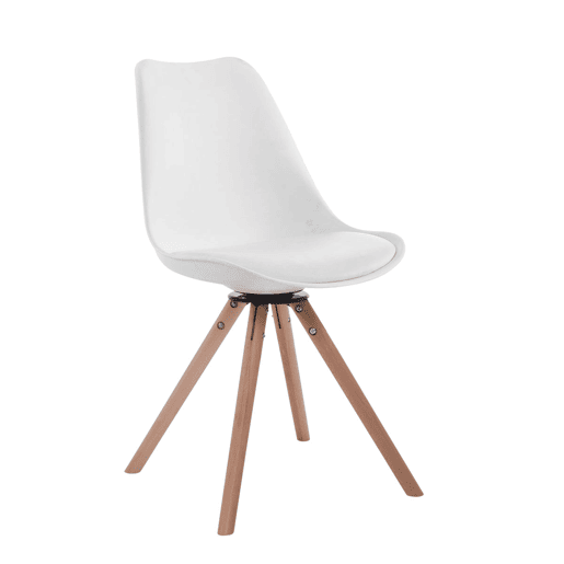 Silla para visitas Troyes Rund Simil cuero Blanco 56X48X84 cm