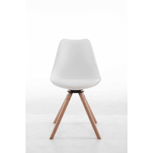 Silla para visitas Troyes Rund Simil cuero Blanco 56X48X84 cm
