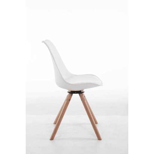 Silla para visitas Troyes Rund Simil cuero Blanco 56X48X84 cm