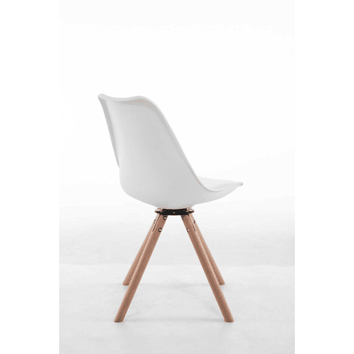 Silla para visitas Troyes Rund Simil cuero Blanco 56X48X84 cm