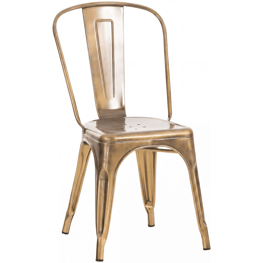 Silla Apilable Benedikt de Metal Dorado 48X44X89 cm