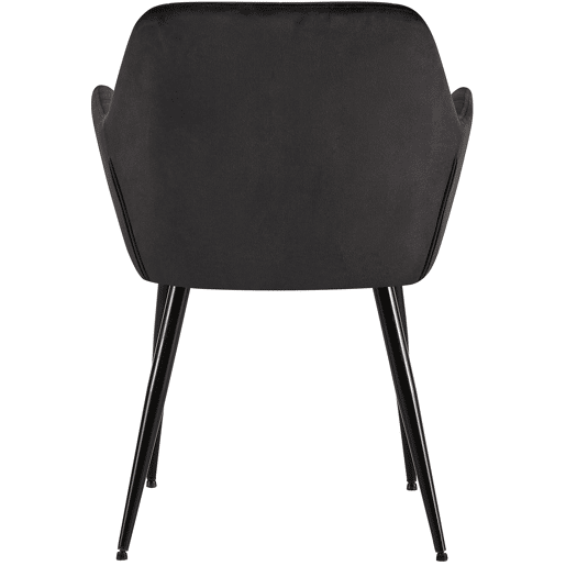Silla de salón Emia en terciopelo Negro 61X56.5X84 cm