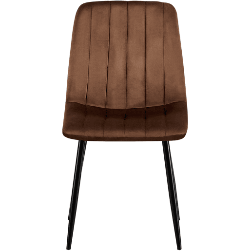 Set de 4 sillas de salón Dijon en tela o terciopelo Marrón 53X45X88 cm