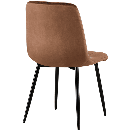 Set de 4 sillas de salón Dijon en tela o terciopelo Marrón 53X45X88 cm