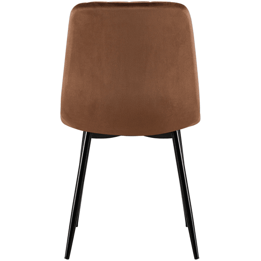 Set de 4 sillas de salón Dijon en tela o terciopelo Marrón 53X45X88 cm