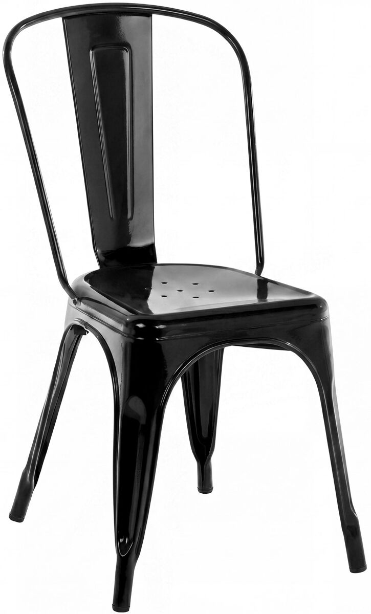 Silla apilable benedikt de metal negro 48x44x89 cm