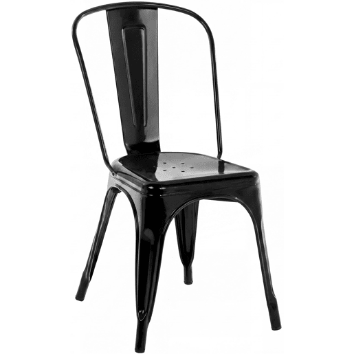 Silla Apilable Benedikt de Metal Negro 48X44X89 cm