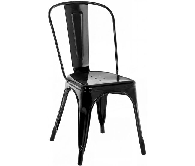 Silla apilable benedikt de metal negro 48x44x89 cm