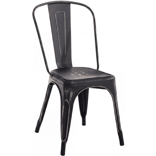 Silla Apilable Benedikt de Metal Negro-dorado 48X44X89 cm
