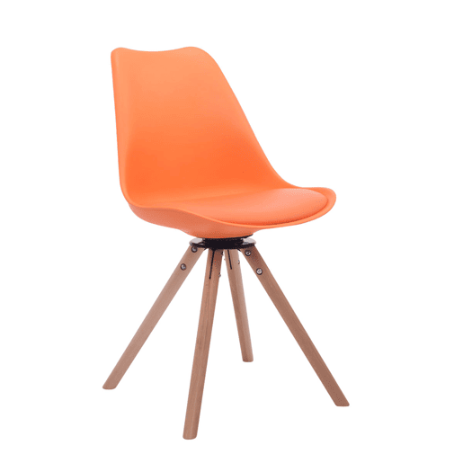 Silla para visitas Troyes Rund Simil cuero Naranja 56X48X84 cm