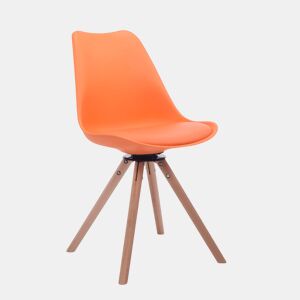 Silla para visitas Troyes Rund Simil cuero Naranja 56X48X84 cm