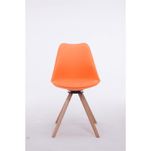 Silla para visitas Troyes Rund Simil cuero Naranja 56X48X84 cm