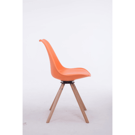 Silla para visitas Troyes Rund Simil cuero Naranja 56X48X84 cm