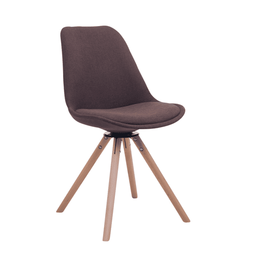 Silla para visitas Troyes Rund en Tela Marrón 56X48X84 cm