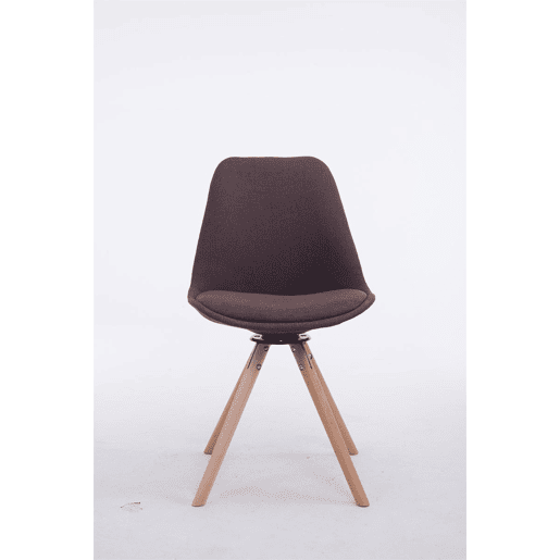 Silla para visitas Troyes Rund en Tela Marrón 56X48X84 cm