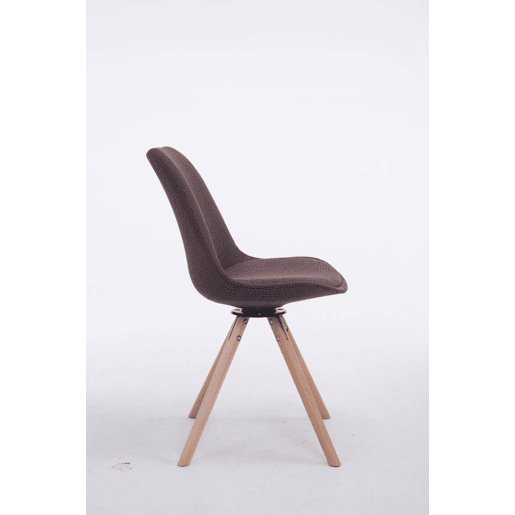 Silla para visitas Troyes Rund en Tela Marrón 56X48X84 cm