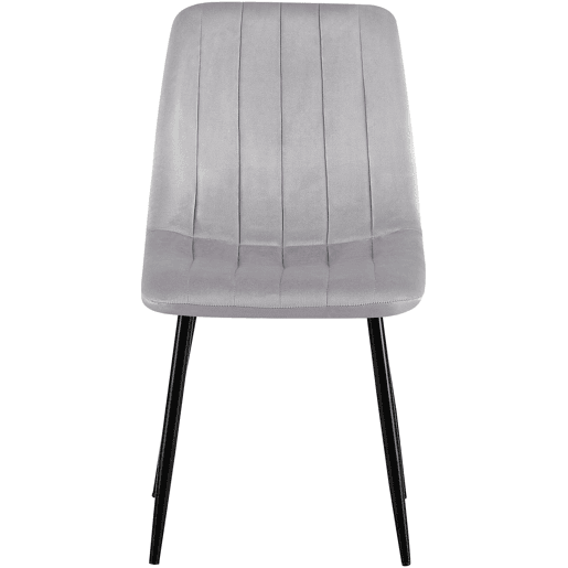 Set de 4 sillas de salón Dijon en tela o terciopelo Gris 53X45X88 cm