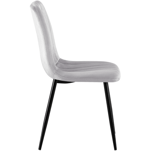 Set de 4 sillas de salón Dijon en tela o terciopelo Gris 53X45X88 cm