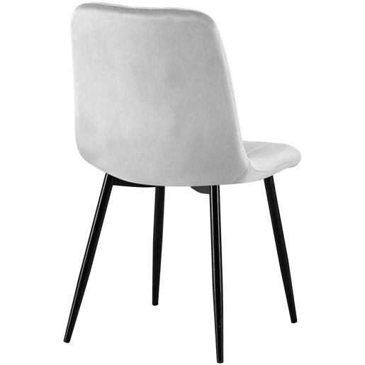 Set de 4 sillas de salón Dijon en tela o terciopelo Gris 53X45X88 cm